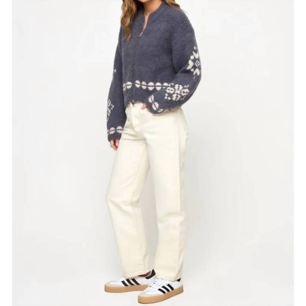 NEW L*SPACE cosmos zip sweater in snowy mile fair isle - Picture 3 of 5